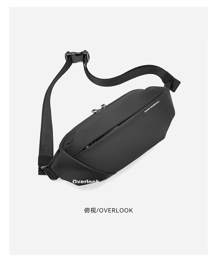 Mark Fairwhale High-end Light Luxury Men's Crossbody Bag Single Shoulder Chest Bag Motorcycle Riding Large Capacity Commuter Small Sling Bag 15