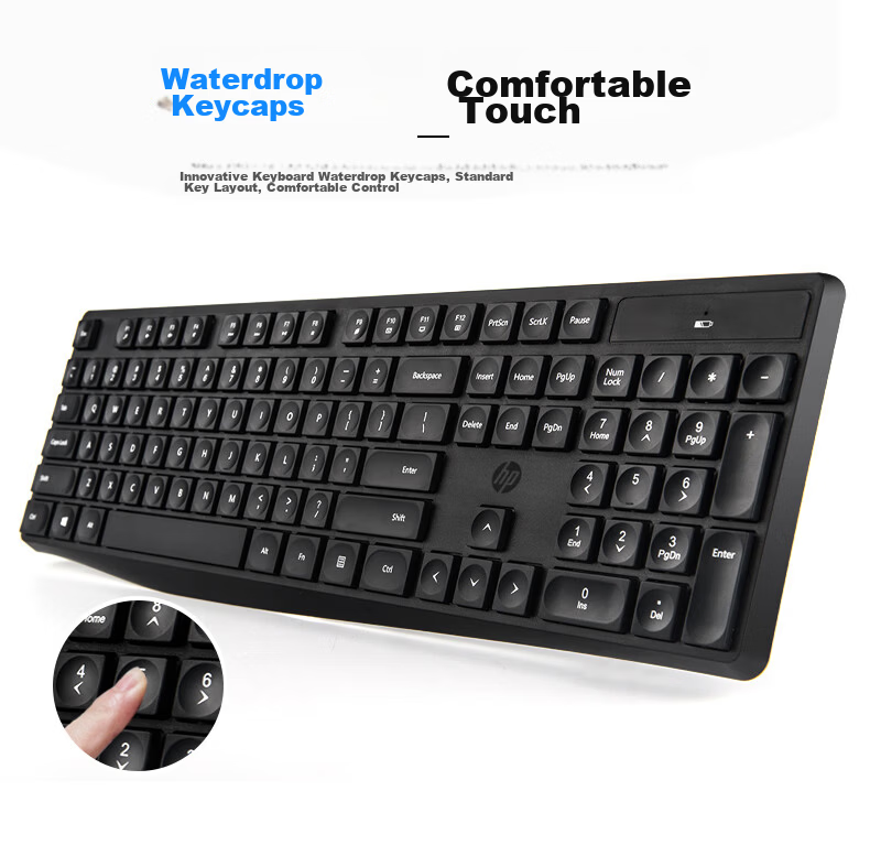 HP Wireless Keyboard and Mouse Combo CS10 Black Comfortable Durable Office Computer Keyboard Laptop Keyboard Set 6