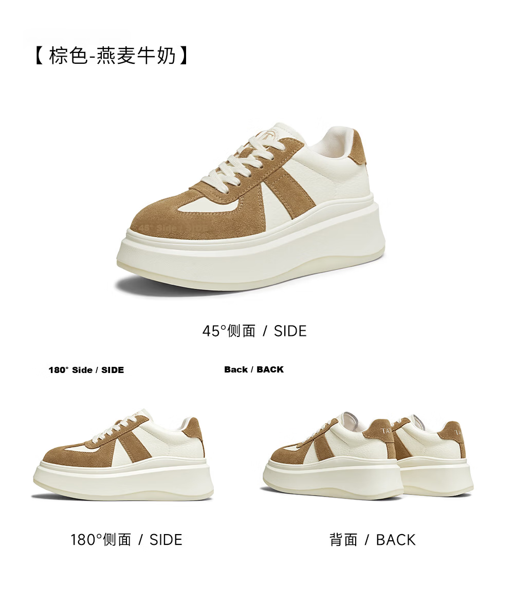 TATA TATA Sun Leyan Same Style White Whale Thick Sole Casual Sneakers Women Fleece Lined White AM6 Size 37 28