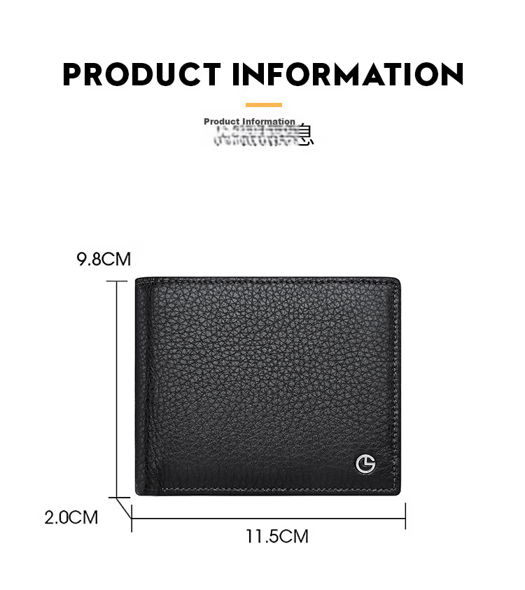 Goldlion Men's Wallet Gift Box Horizontal Bi-Fold Short Leather Wallet Card Holder Birthday Gift 9