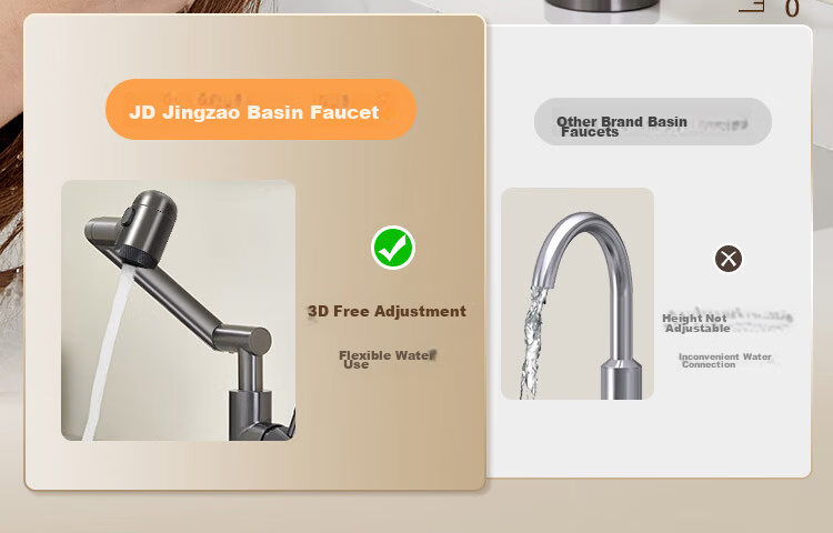 JD Jingzao Mechanical Arm Faucet 360° Rotatable Stainless Steel Fortune Cat Hot and Cold Basin Sink Faucet 10