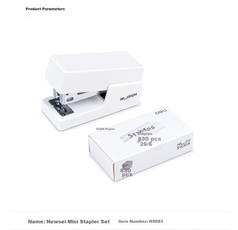 NUSIGN [Super Popular] Mini Stapler for Students, Handheld Small Office Stapler, Labor-Saving And Portable, Office Supplies, Includes 830 Staples, White NS083 14
