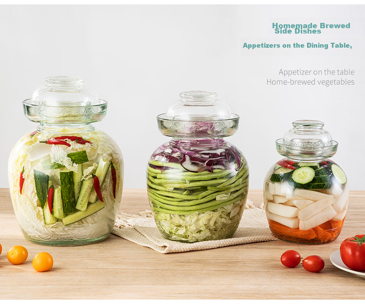 MAXCOOK Glass Pickle Jar Thickened Glass Sealed Jar Fermentation Jar for Wine and Preserved Garlic 5 Jin MCX975 3