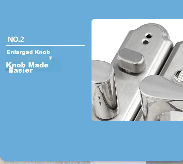 Auburn Handle Lock Bathroom Door Lock Indoor Toilet Lock No Drilling Required 0306 Hole Distance 11-13CM 7