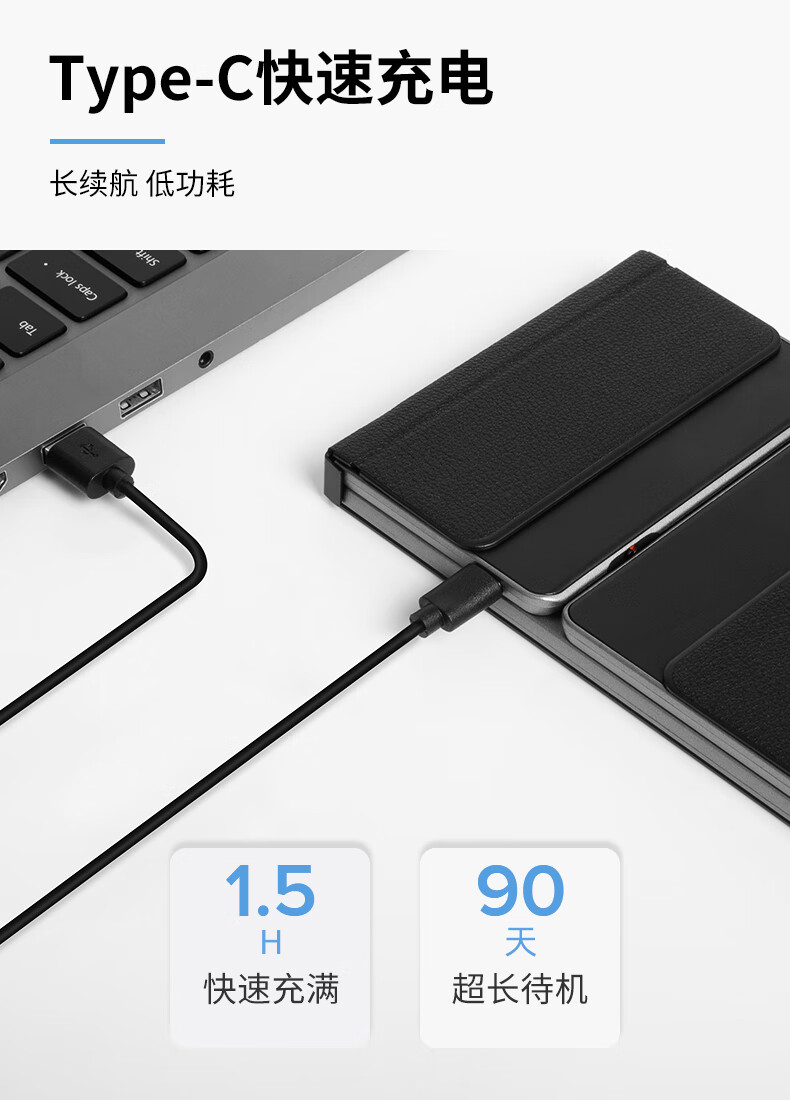 Delux KF18 Ultra-Thin Foldable Keyboard, Wireless Bluetooth Dual-Mode Keyboard for Laptops, Smartphones, IPad Tablets, Office Use, Quiet, Compact, Portable with Digital Touchpad Functio 1