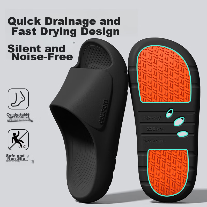 Gojaman Men's EVA Slippers Non-Slip Bathroom Indoor Outdoor Couple Thick Sole Silent Anti-Odor Cool Slippers 1