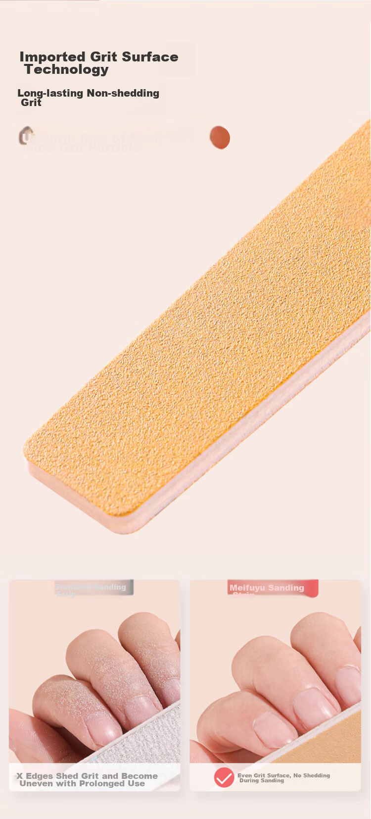Meifuyu Ultra-Thin Nail File, Nail Shaping File, Hard Sand Strip, 5-Piece Set, File, Grinding Bar, Manicure Tool MF8897 7