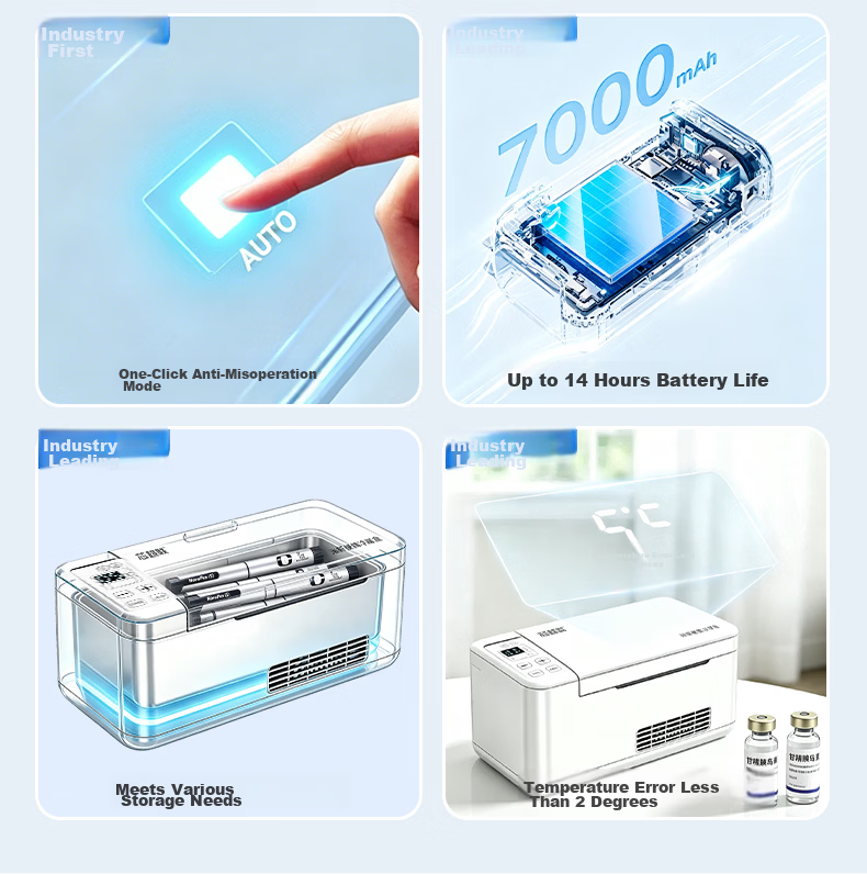 Xinxianglian Smart 4G Connected 2-8°C Temperature Controlled Portable Insulin Cooler Box with 24h Temperature Monitoring 7