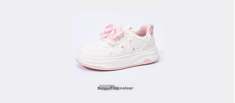 Warrior Thick Sole Sneakers Women Spring New Versatile Sweet Style Height Increasing Shoes N456Z Beige/Navy 37 9