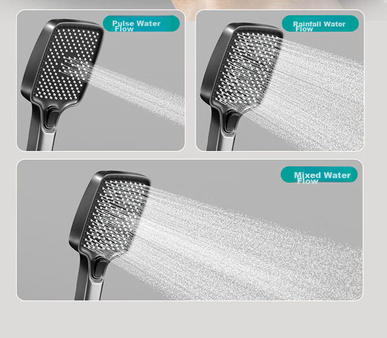 Mona Lisa Shower Set Smart Digital Display Full Set Pressure Boosting Ambient Light Brass Piano Key Large Storage M19 Gun Gray 14