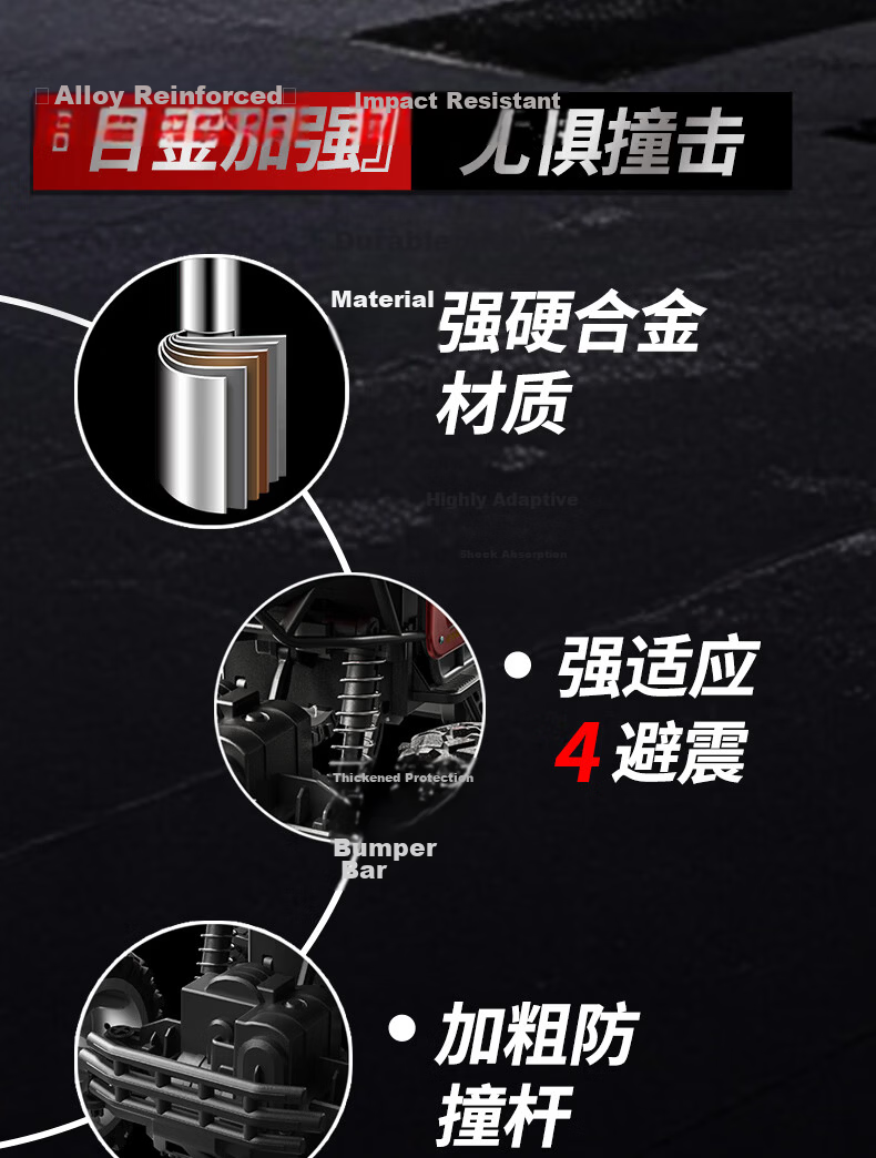 QZCX Six-Wheel Alloy Off-Road RC Climbing Racing Toy Car Children's Day Gift for Boys and Girls 6