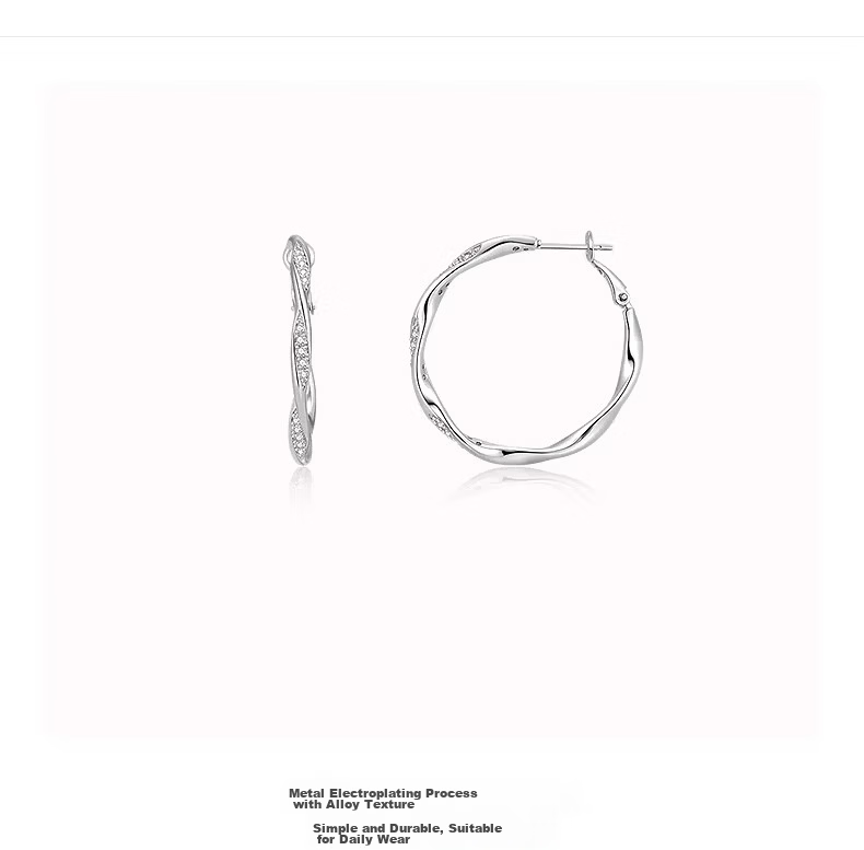 AJIDOU Women's Mobius Plain Hoop Earrings, Niche Luxury Bestseller, Versatile Office Wear, New Year Gift 2