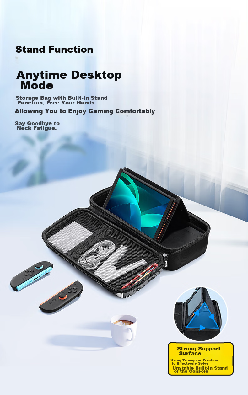 Jemdo 4-Piece Set Nintendo Switch 2 Full Storage Bag Pro Controller Case NS2 Game Console Accessories Large Capacity Protective Case Tempered Glass Screen Protector Portable Dock 8