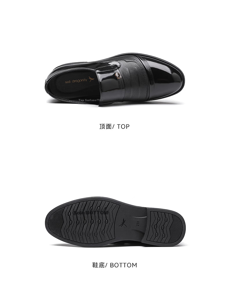 RED DRAGONFLY Men's Leather Slip-On Business Casual Loafers WTA240481 Black Size 40 11