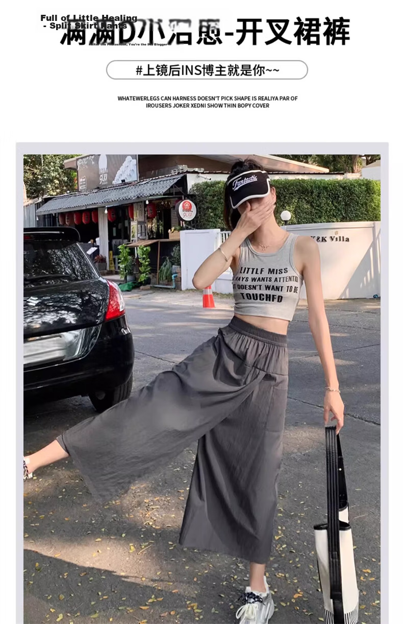 Langsha American Style Workwear High-Waist Slim A-Line Skirt Pants Loose Casual Yamamoto Wide-Leg Skirt Pants for Women 2026 New Arrival 4