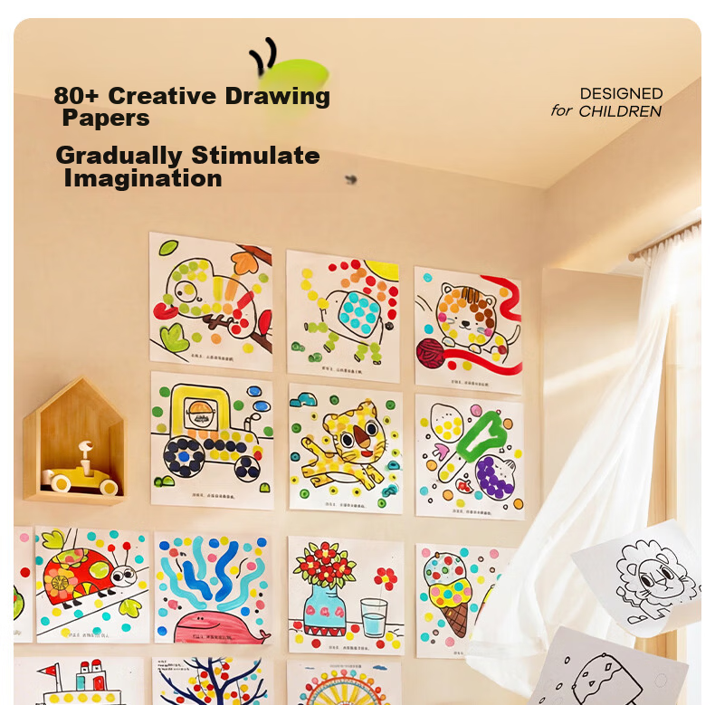 Melo Childhood Little Colorful Dot Pens Children's Early Education Baby Enlightenment Doodle Set Kindergarten Drawing Starter 6 Colors 5