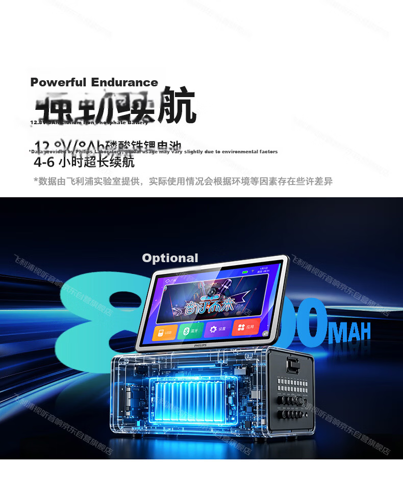PHILIPS Home KTV Sound System Outdoor Portable Bluetooth Speaker with Display Screen Karaoke Mobile Speaker Song Selection Machine Home Karaoke All-in-One SD280GY 16