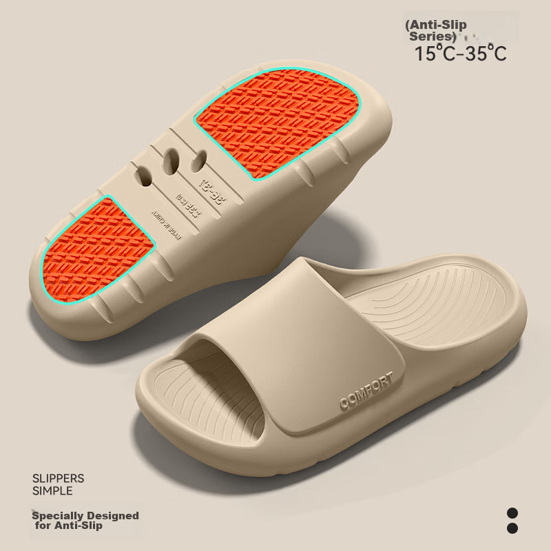 Gojaman Men's EVA Slippers Non-Slip Bathroom Indoor Outdoor Couple Thick Sole Silent Anti-Odor Cool Slippers 10