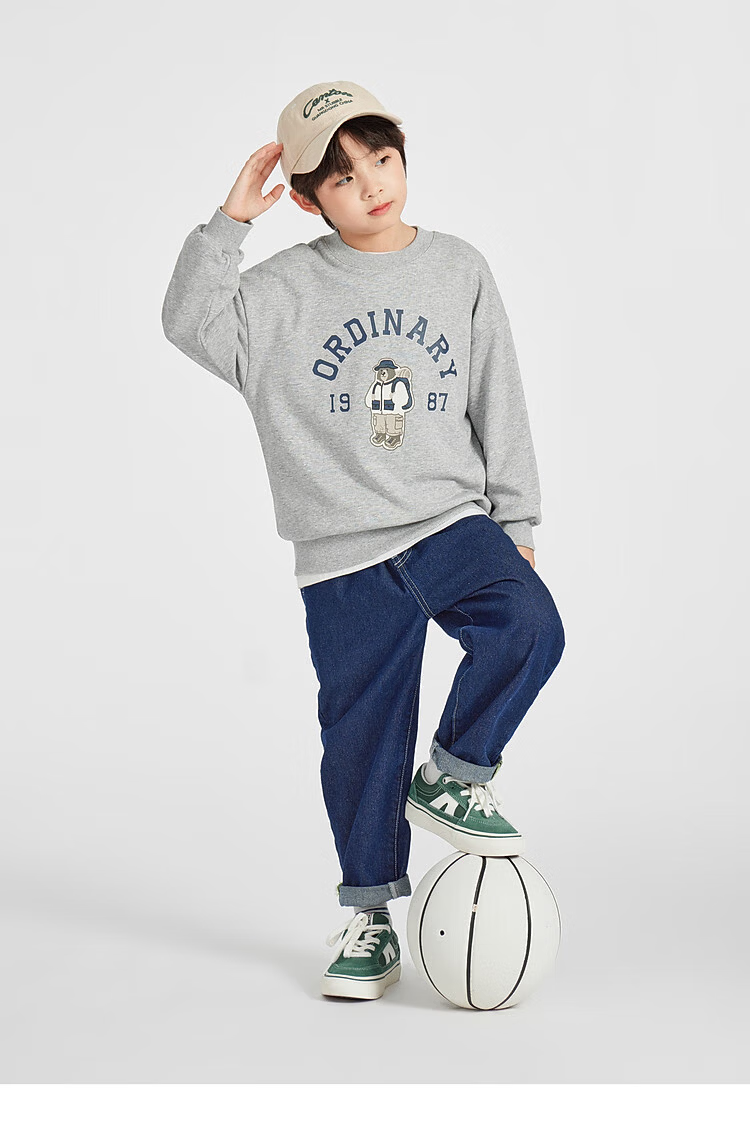 Duoduo Kids 2026 Spring Autumn College Bear Sweatshirt Boys Casual Sports Top Comfortable Long Sleeve Base Layer for Older Children 22
