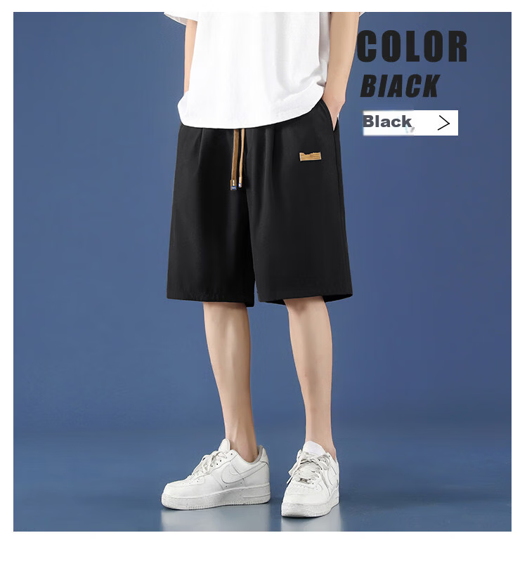 PLAYBOY Men's Ice Silk Shorts Summer Thin Breathable Loose Big Size Sports Basketball Quick-Dry Casual Five-Point Pants 10