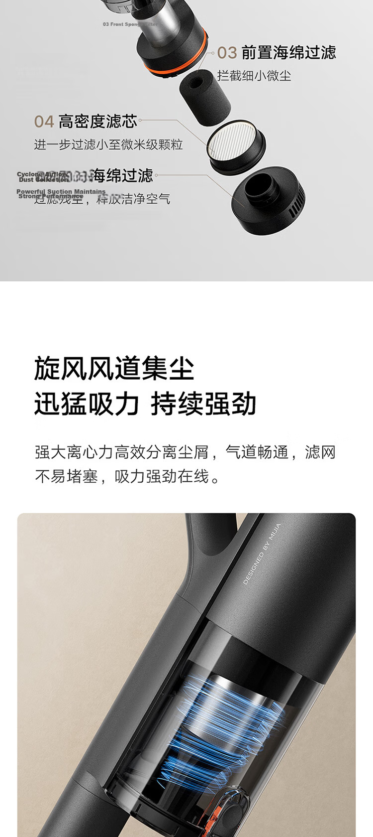 MI Mijia Handheld Vacuum Cleaner Dual-Use for Car and Home Powerful Suction Brushless Motor One-Button Dust Disposal Car Vacuum Cleaner for MI YU7 SSXCQ01XY 4
