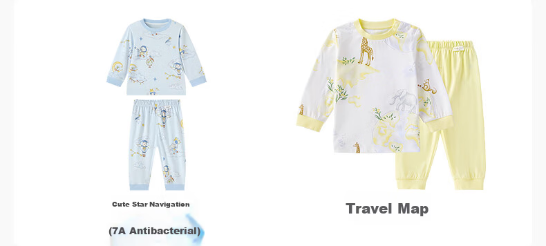 PurCotton Baby Clothes Children's Summer Outfit, Boys And Girls Separate Short-Sleeve Set, for Ages 1-3, Sweat-Absorbing Toddler Clothing 23