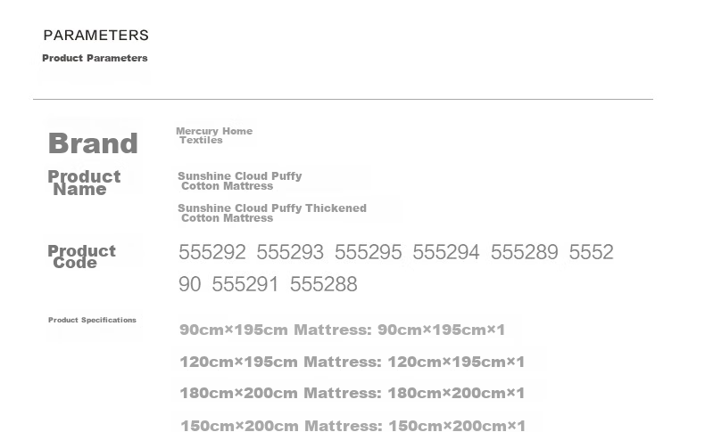 Shuixingjiafang Xinjiang Cotton Mattress, Class A Bedding, Student Dormitory Cotton Pad, Single Bed Mattress, 90×195×6cm 38