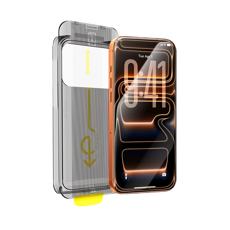 BASEUS Borderless Film [No Edge Obstruction | Dual Dust-Free Chambers] for IPhone 17 Pro Tempered Glass Screen Protector, Apple 17 Pro Phone Film, HD Anti-Drop Anti-Fingerprint Protective Film