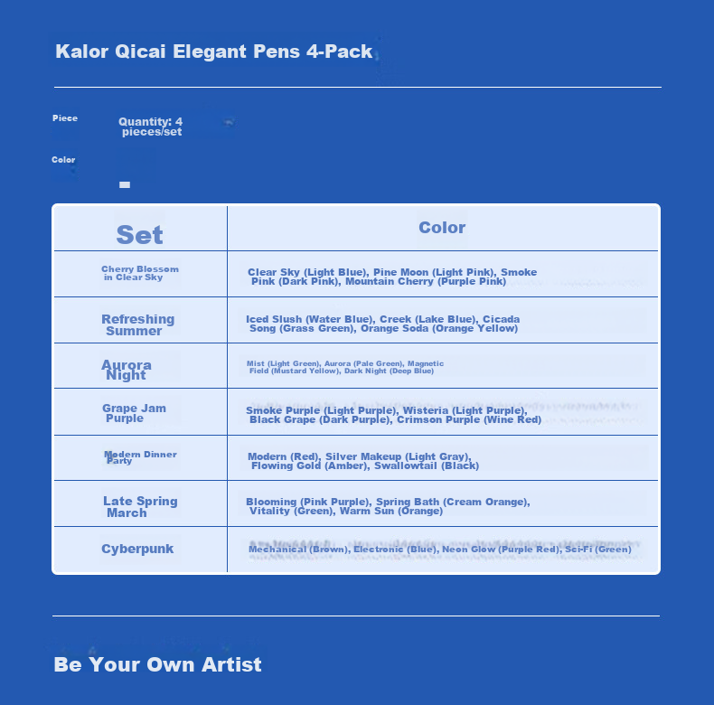 KACO Kalor Brush Soft Hair Calligraphy Pen Small Regular Script Summer Student Practice Drawing Watercolor Pen 4-Pack (Late Spring March) 17
