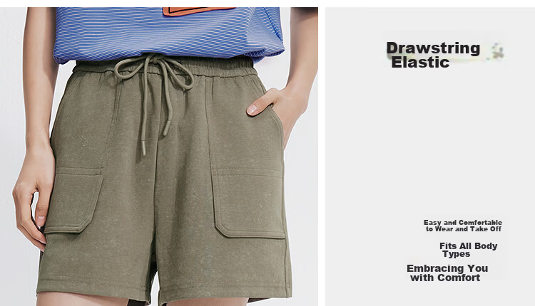 Semir Women's Casual Summer Elastic Waist Loose Knit Straight-Leg Sports Shorts Ins Trend 101325125001 11