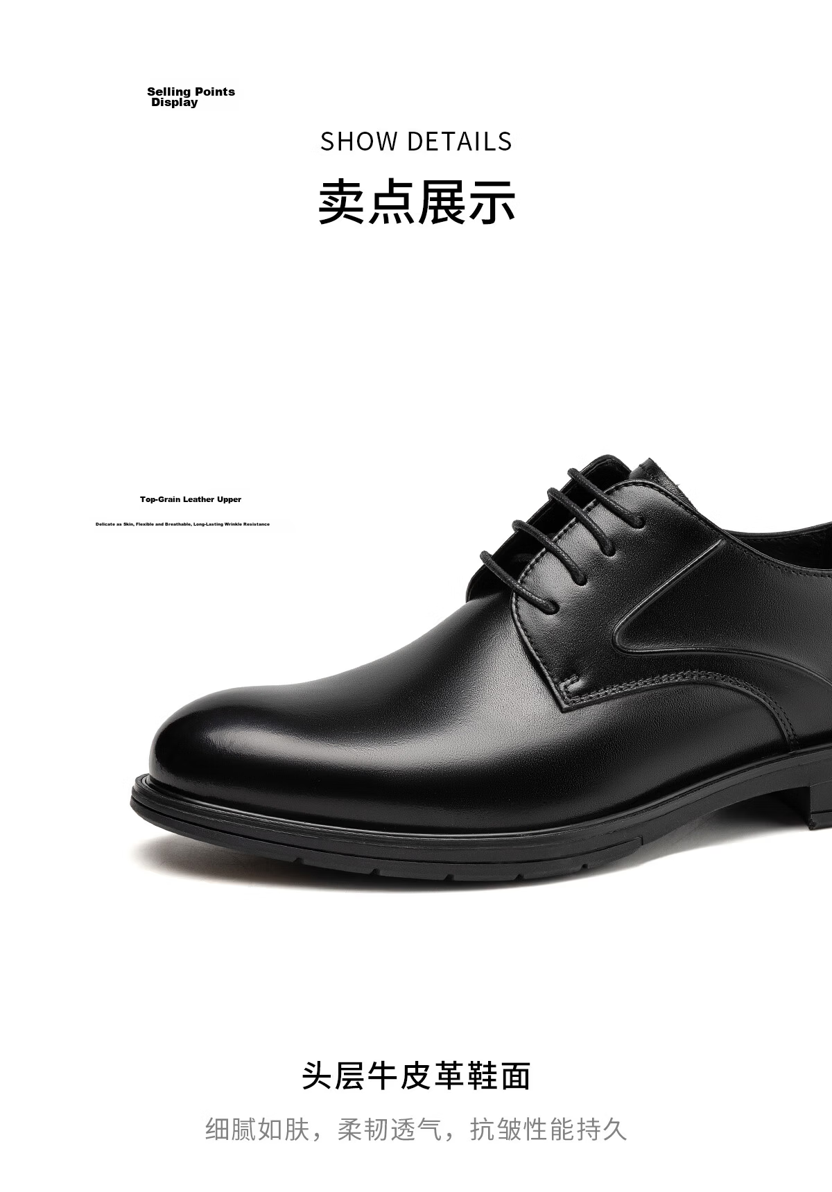 Aokang Men's Shoes, Autumn New Style Formal Leather Shoes, Cowhide Lace-Up Business Professional Groom Comfortable Men's Shoes, Black, Size 41 6