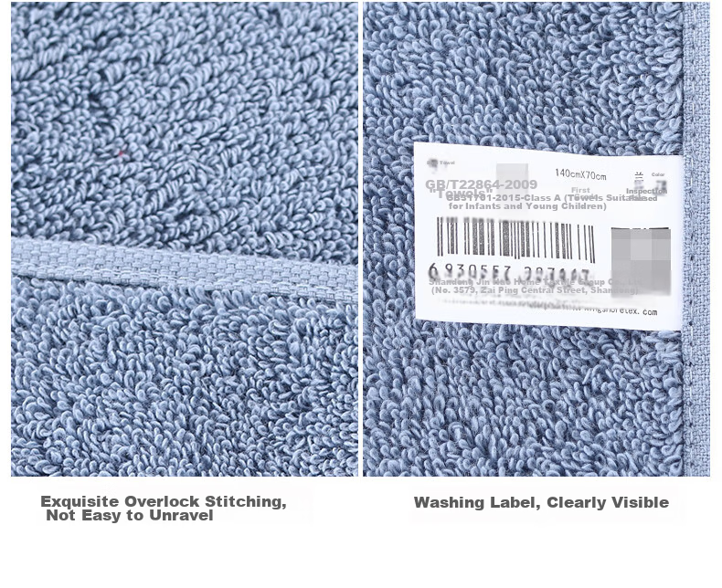 KING SHORE Five-Star Hotel Pure Cotton Sports Bath Towel, Thickened Xinjiang Long-Staple Cotton, Gray, 381g, 140*72cm 13