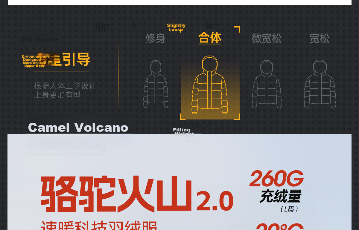 CAMEL Flame Mountain down Jacket 2.0 Wang Junkai Edition [Wang Zhe Kai Armor] Men's Thickened Warm Coat for Winter 5