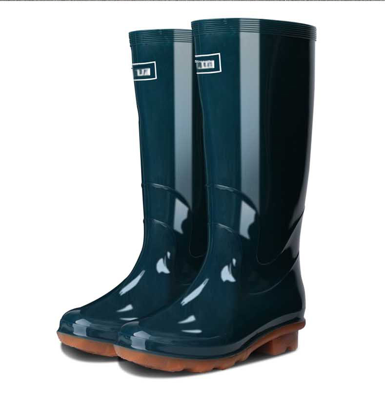 Huili Women's Fashion Rain Boots, Water Shoes, Outdoor Waterproof Non-Slip Wear-Resistant Comfortable Overshoes HL513 High-Top Black Size 40 16