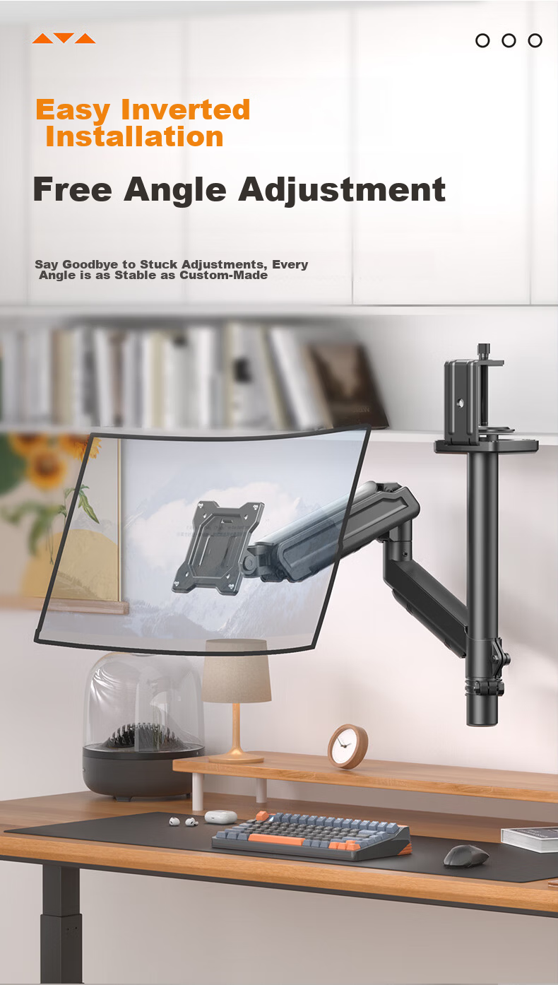 Khcoohoo Dual Monitor Stand Single Arm Dual Screen Mechanical Arm Adjustable Desktop Monitor Mount Holder 8