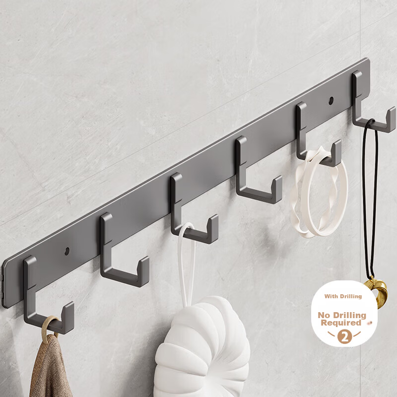 Tiger Mister No-Drill Wall Hook Bathroom Coat Rack Clothes Hanger Over Door Kitchen Towel Hook Adhesive Hook