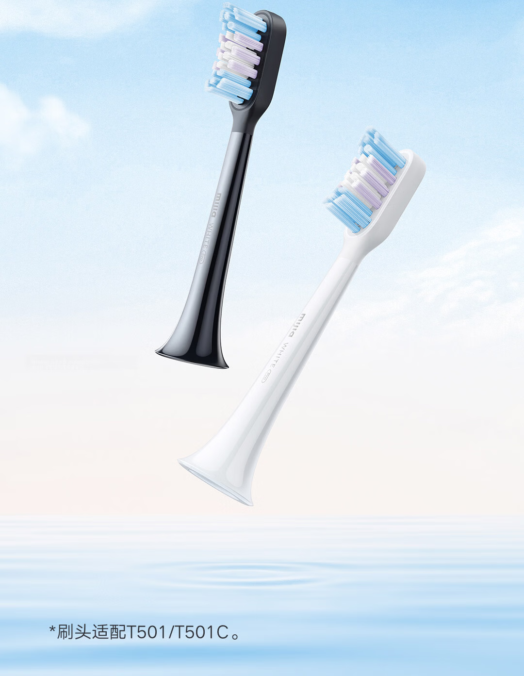 Mijia Xiaomi Sonic Electric Toothbrush Heads (All-Effect Whitening) 2-Pack Black Birthday Compatible with T501/T501C 3