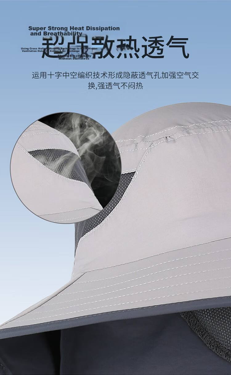 SupFire Outdoor Sunshade Hat Summer Sun Protection Hat with Detachable Face Mask for Men and Women Cycling Fishing 08 10