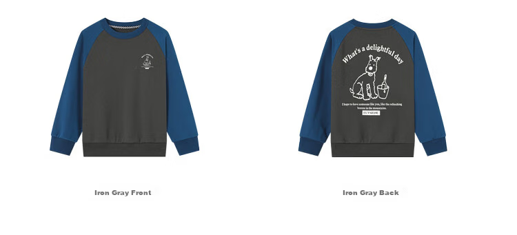 Duoduo Boys' Sweatshirt Kids Autumn Top 2026 Spring and Autumn Colorblock Raglan Sleeve Loose Casual Pullover Base Layer 47