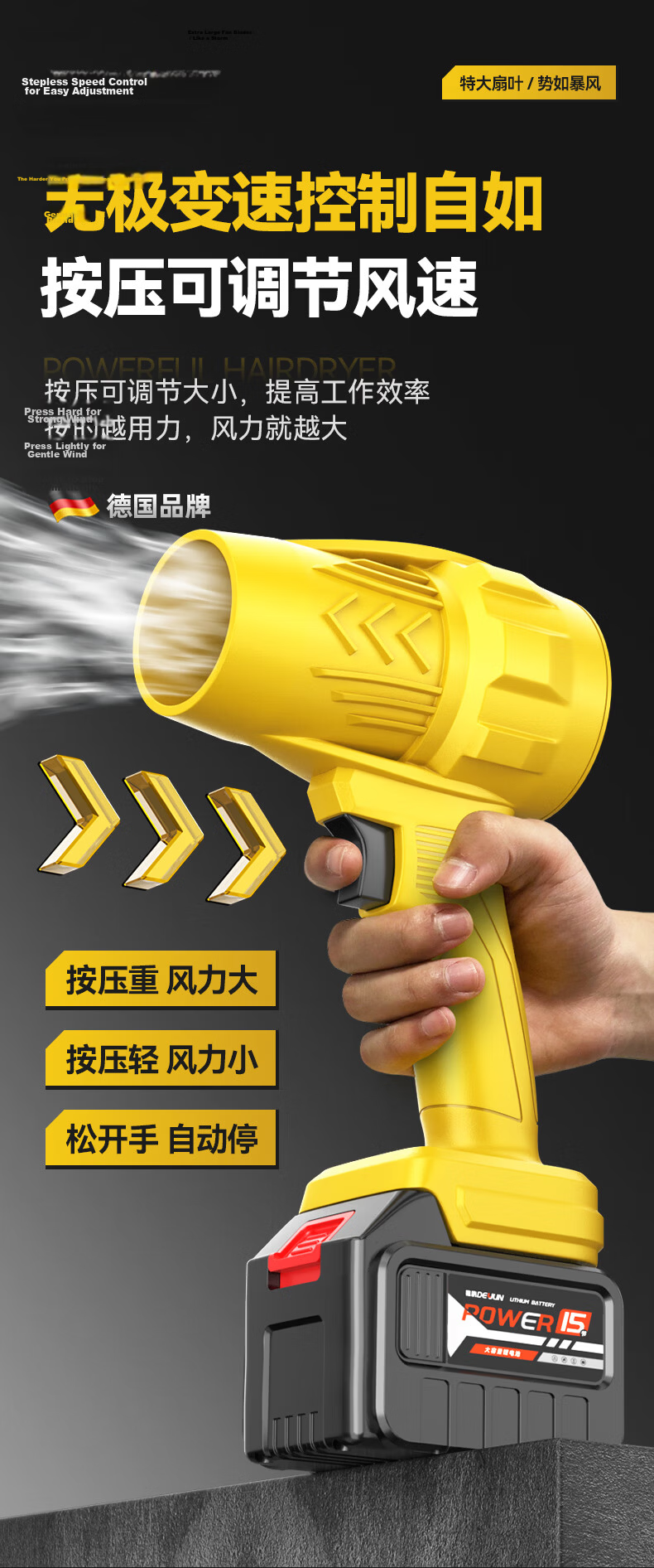 Deyun Handao Violent Fan Blizzard Dust Removal Turbo Industrial Blower High Power Strong Blower Dust Cleaner 5
