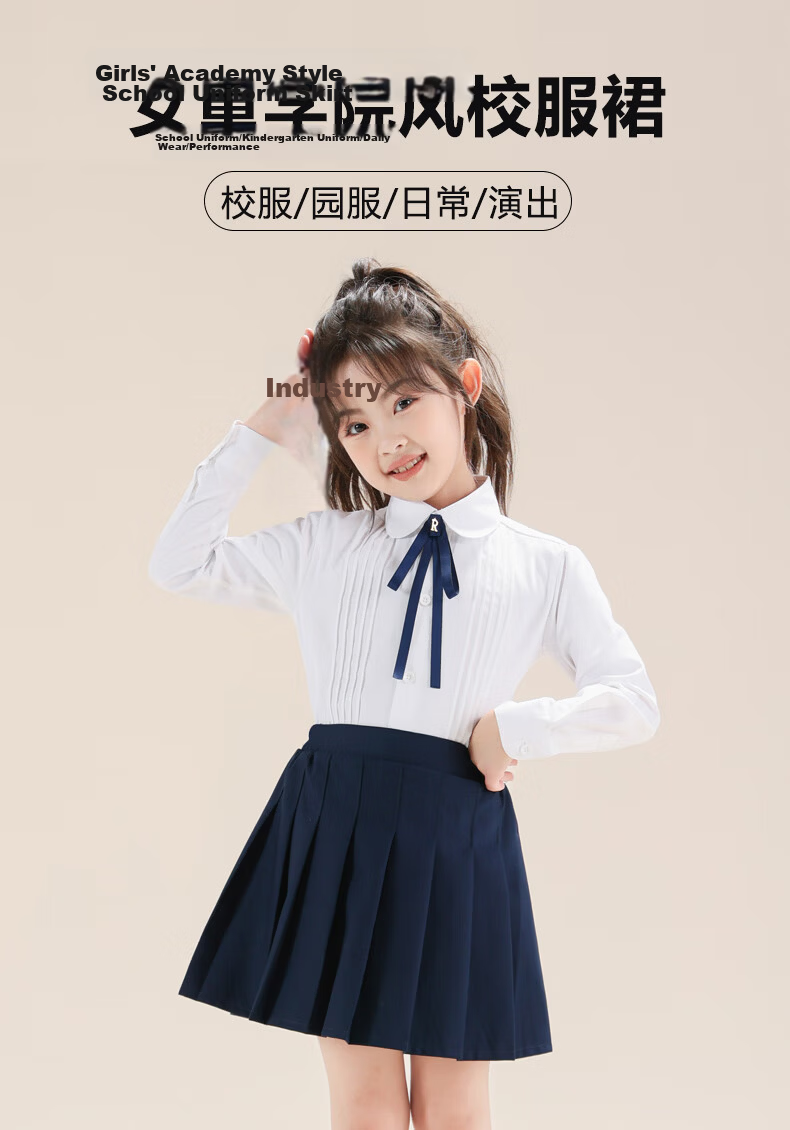 Yinuofang Girls' Pleated Skirt in Wine Red with Safety Shorts, Children's Day Performance Costume, Navy Blue Performance Dress for Girls 2