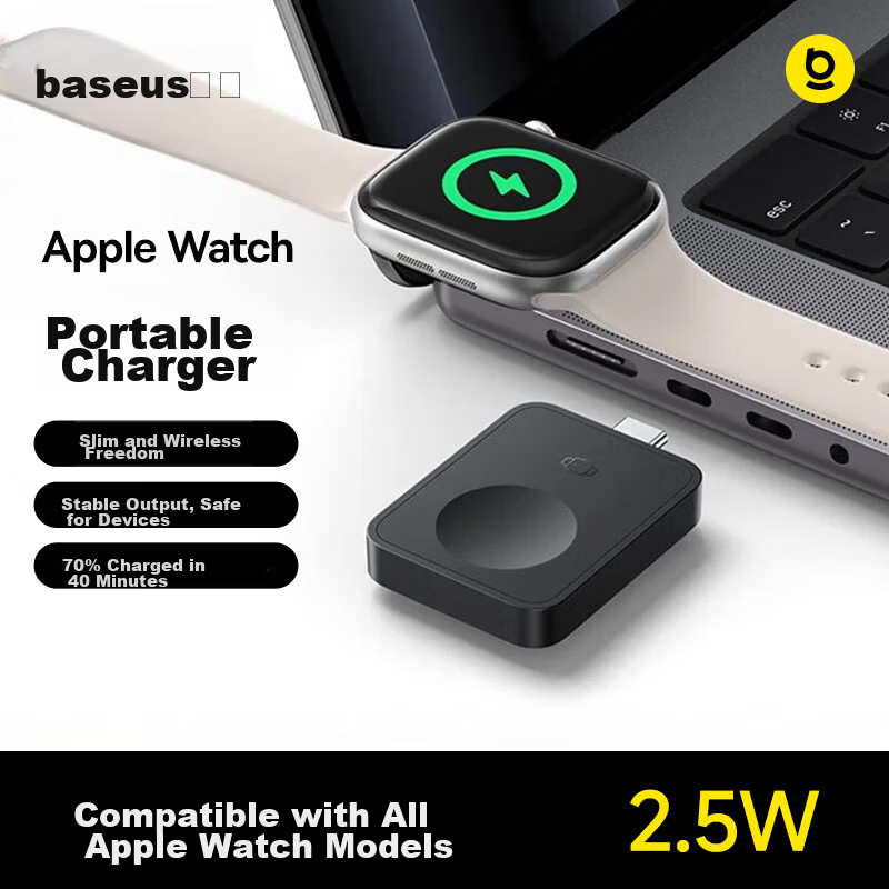 Baseus MagPro Magnetic Wireless Charger 2.5W for Apple Watch 10/9/8/7/6/5/4/3/2/SE/Ultra