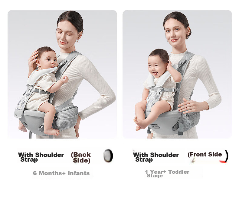 AIBEDILA Baby Waist Stool, Pressure-Relieving Carrier, Breathable And Lightweight for All Seasons, Suitable for Infants from 0 to 36 Months, Multi-Functional Baby Carrying Aid, Pink 23