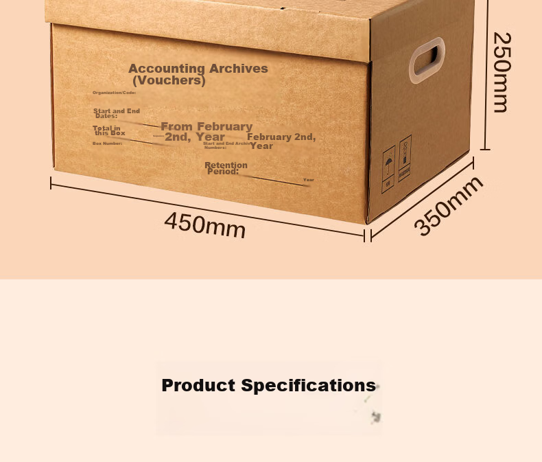 Deli Accounting Voucher Box File Box Three-Layer Thickened Cardboard Box Financial Voucher Invoice Document Storage Box Large Size 5-Pack PA123 17