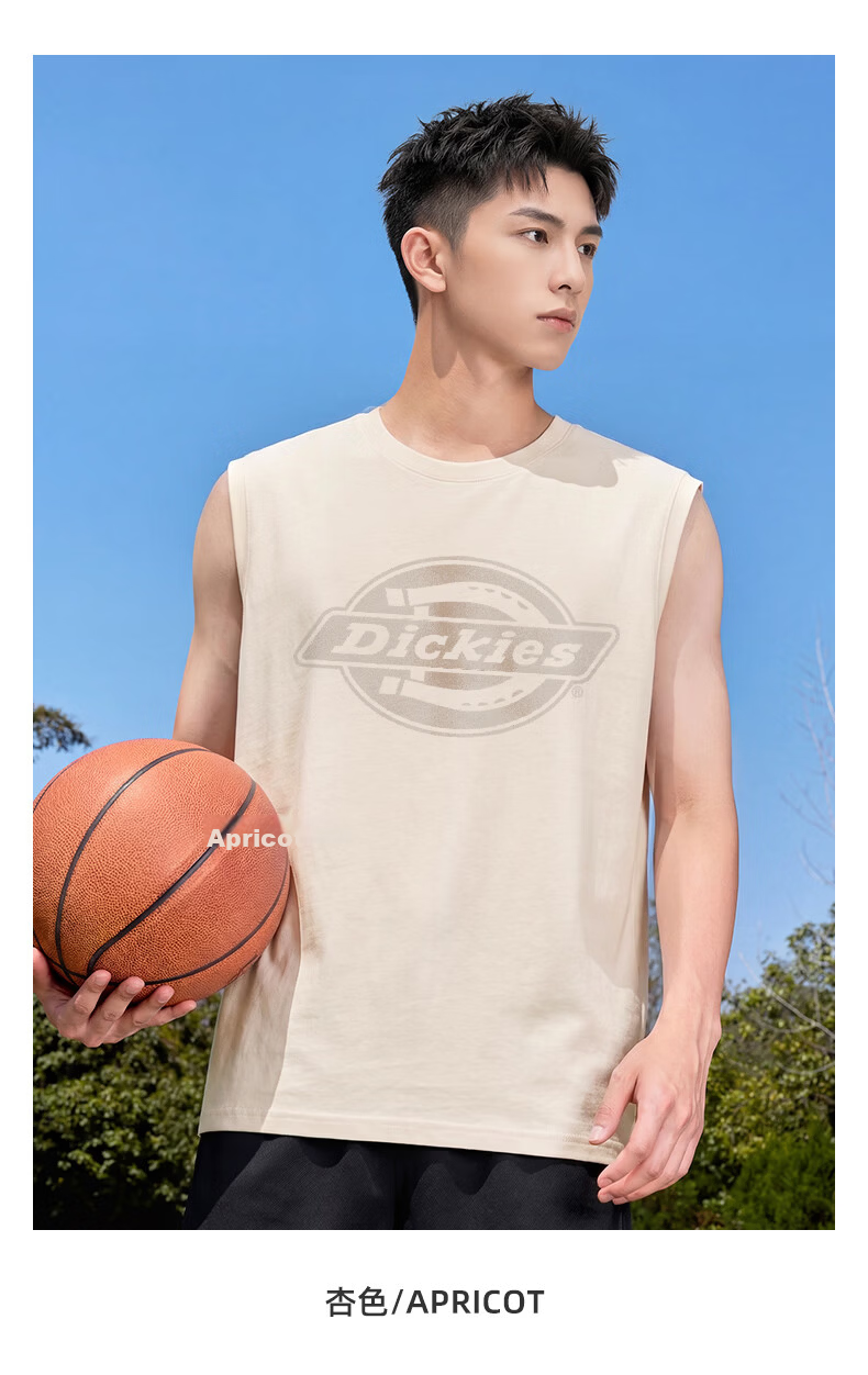 Dickies American Vintage Wide Shoulder Cotton Vest Men 2026 Summer New Outdoor Sports Loose Breathable Sweat-Resistant Top 15