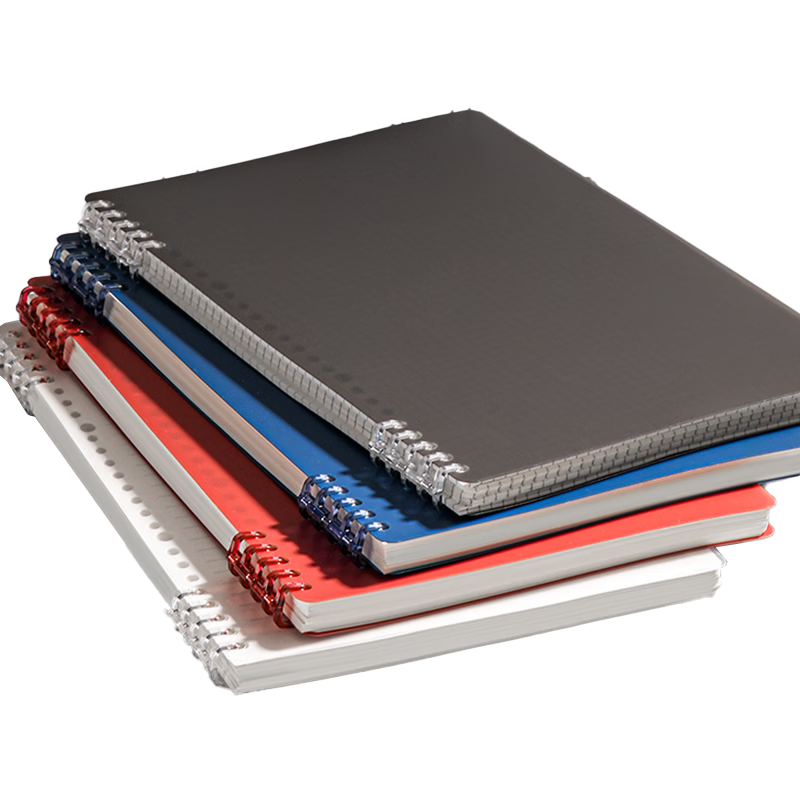 Deli B5 Comfortable Loose-Leaf Notebook, Spiral-Bound Notebook, Gray Grid, Openable, for Middle And High School Homework, HB550