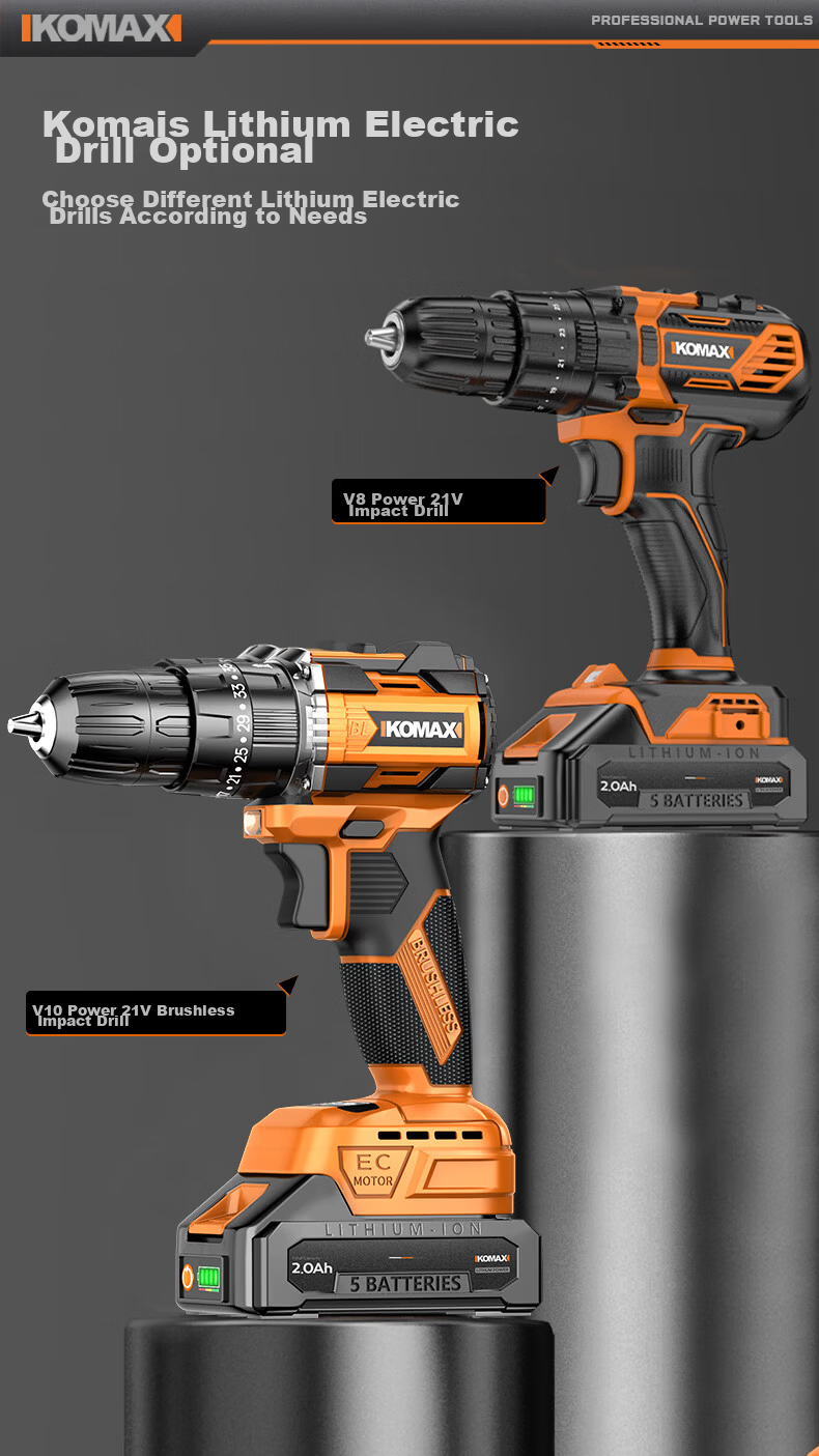 Commax Brushless Cordless Electric Screwdriver Drill Home Lithium Battery Drill Tool Kit Complete Set for Electricians and Woodworkers Maintenance 28