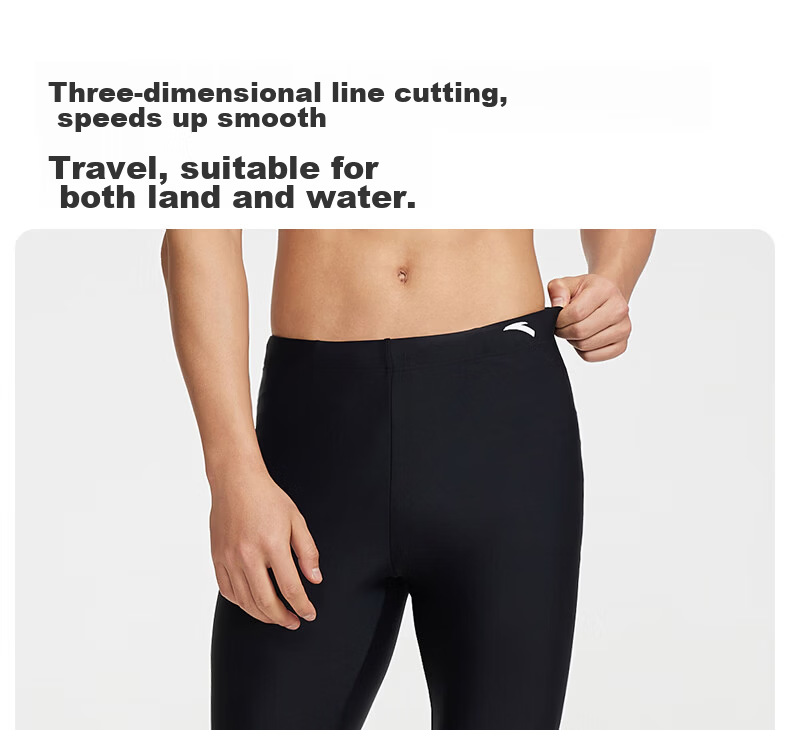ANTA Men's Swim Shorts, Long Swimming Trunks, Two-Piece Surfing Beach Swimwear, Sun Protection, Rafting Snorkeling, Quick-Drying Knee-Length Pants, Size L 8
