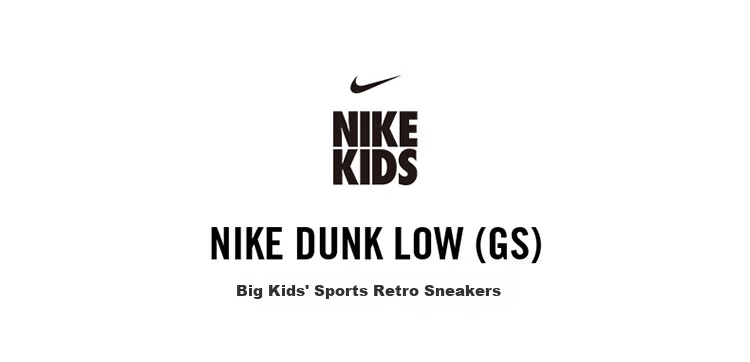 NIKE DUNK LOW(GS), Children's Sports Shoes, Women's Shoes, Spring And Summer, Black And White Panda, CW1590-100, Size 38.5 1