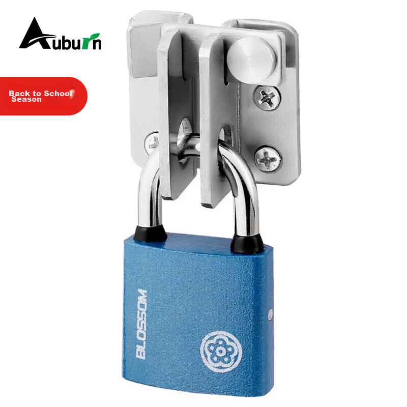 Auburn 5045 Right Angle Door Latch + Padlock Stainless Steel Student Dormitory Fixed Door Lock Hasp Door Catch Hinge Bolt Lock